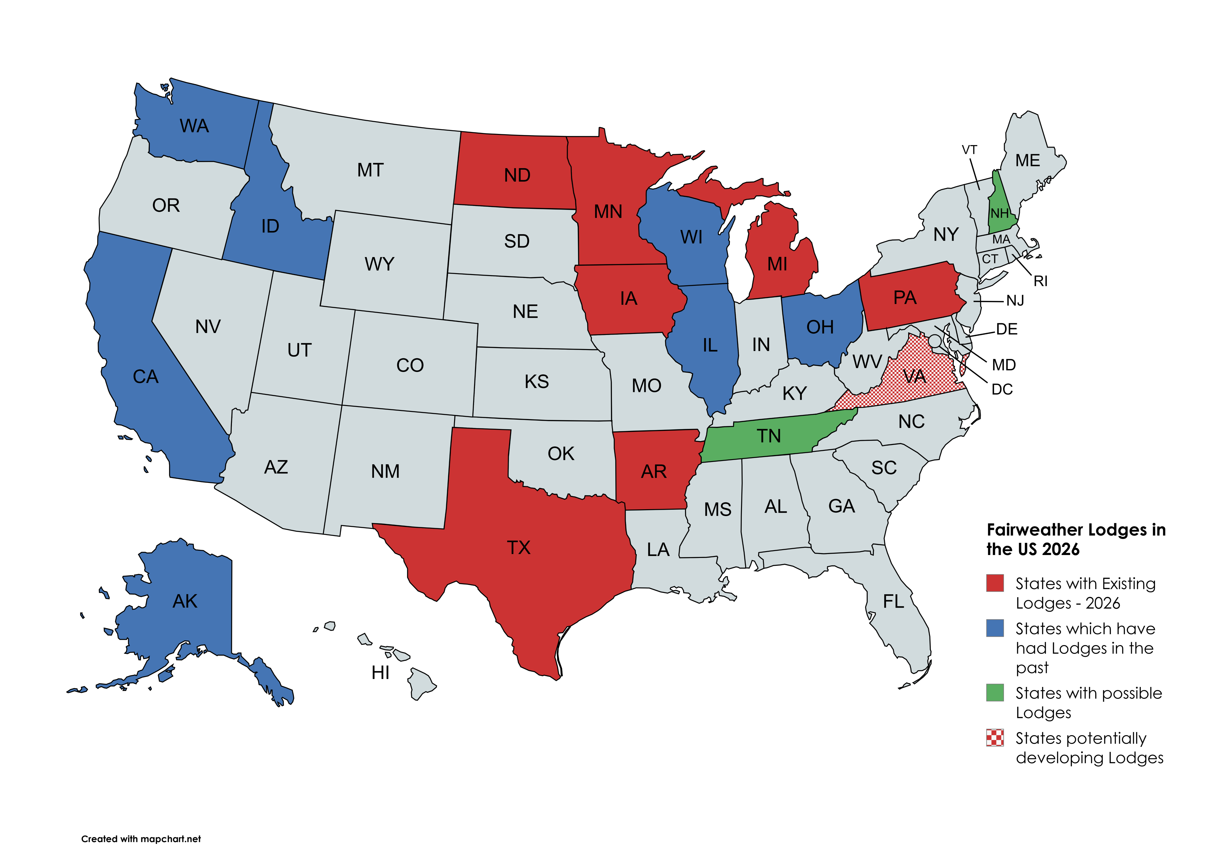 Historic Map of States and Fairweather Lodges